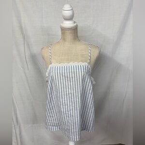 NWOT Auden Striped Blue and White Spaghetti Adjustable Straps Tank Top Summer